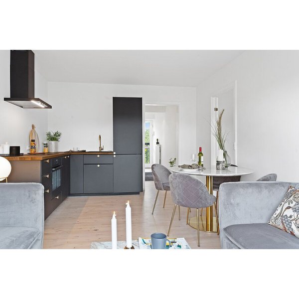 Chaise Geneve - Gris/laiton Chaise Geneve - Gris/laiton