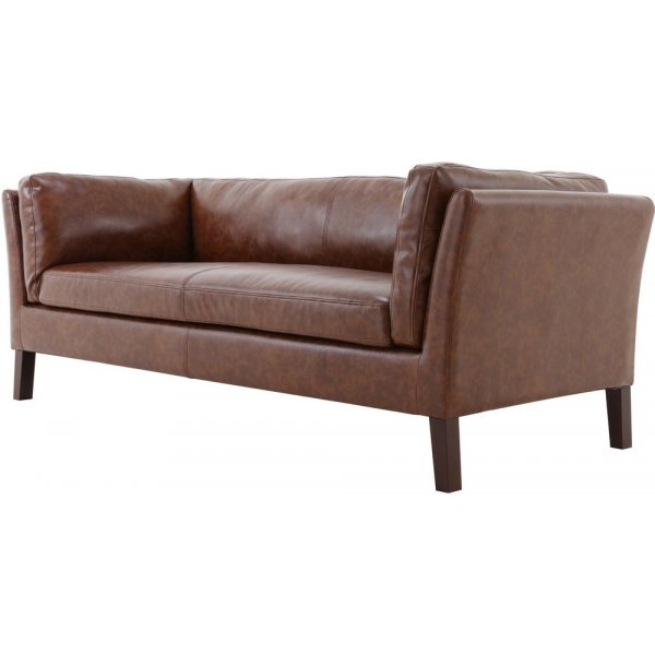 Soffa 3-sits brun vintage PU 198 cm - Heritage Soffa 3-sits brun vintage PU 198 cm - Heritage