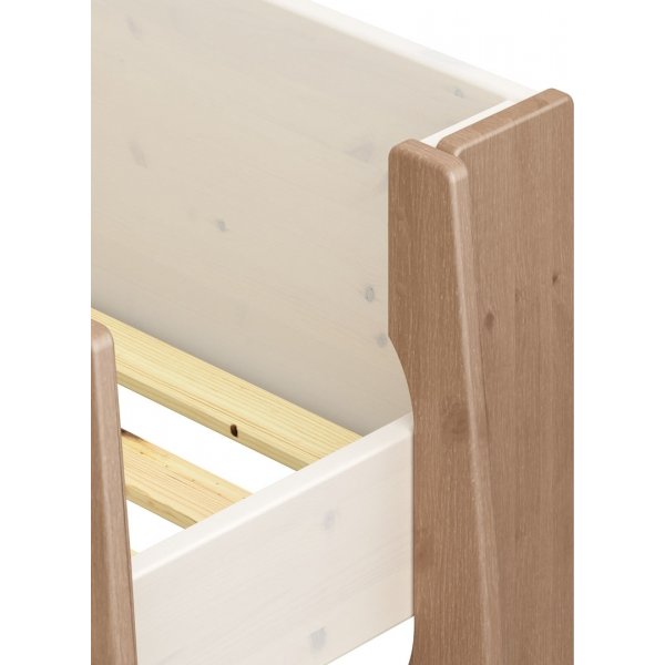 For kids hög loftsäng 90 x 200 cm - Whitewash/grå/brun For kids hög loftsäng 90 x 200 cm - Whitewash/grå/brun