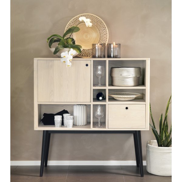 Dalsland highboard - Whitewash/svart Dalsland highboard - Whitewash/svart