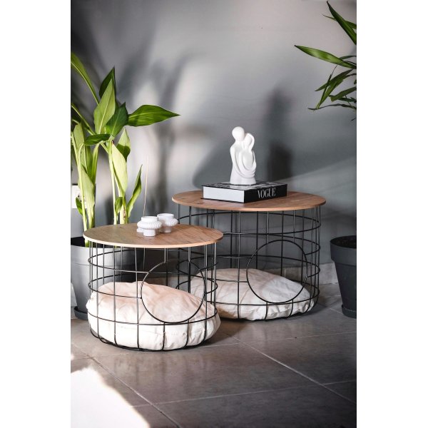 Cat soffbordsset - Furu/svart Cat soffbordsset - Furu/svart