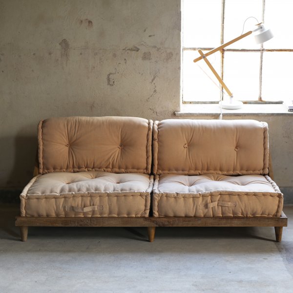 Heriya ljusrosa 2-sits soffa i tervunnet material