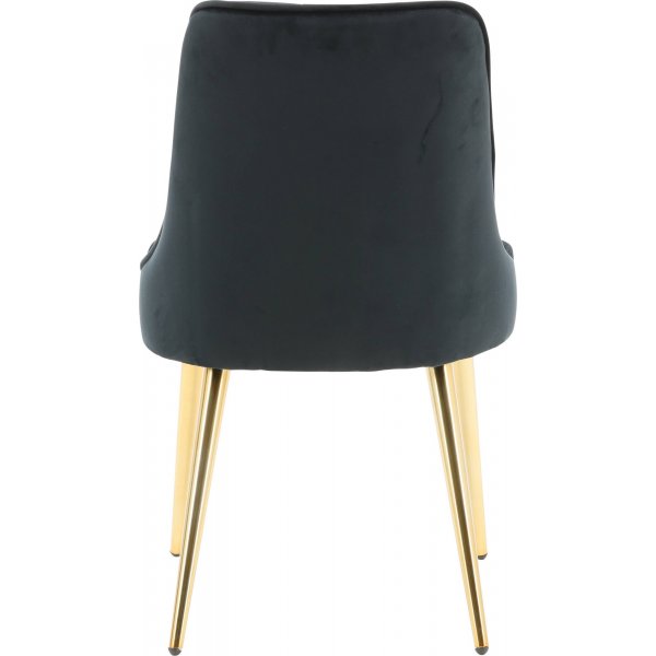 Chaise en tissu noir avec pieds en laiton