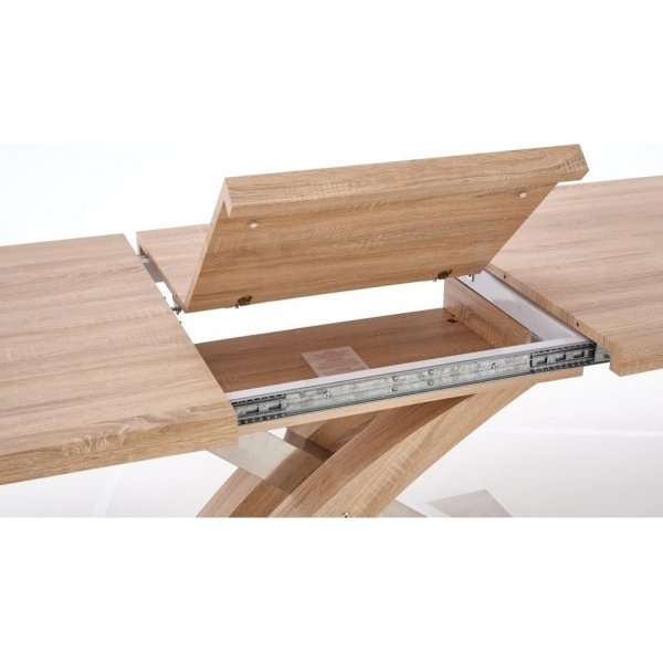 Table à manger Lyall 90x160-220 cm - Chêne/noir Table à manger Lyall 90x160-220 cm - Chêne/noir