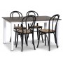 Skagen matgrupp; matbord 140 cm - Vit / brunbetsad ek med 4 st Danderyd No.18 matstolar Svart