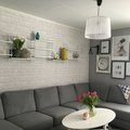 Kundbild Ester v�gghylla - Vit: Mitt tv-rum, p� v�ggen tre stycken...