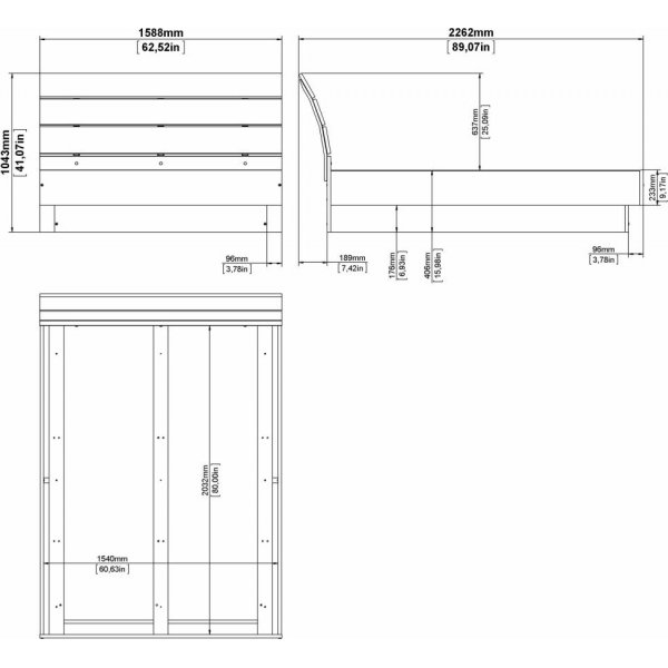 Naia bed 154 x 203 cm - Zwart