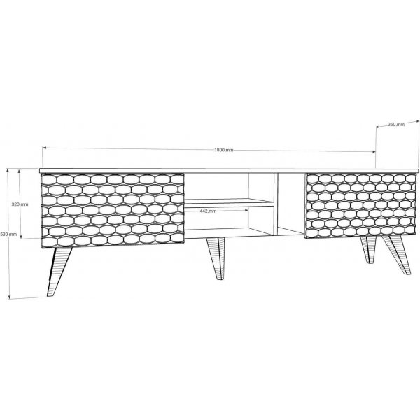 Banc multimdia Egg - Blanc/noyer