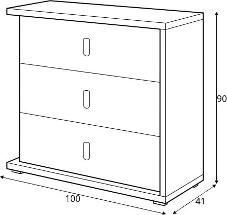 Simi byrå 100 cm - Hickory/vit Simi byrå 100 cm - Hickory/vit