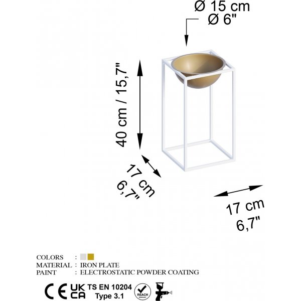 Pot Plato 22 - Blanc/or