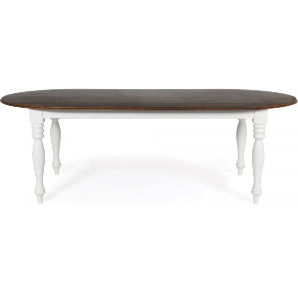 Victoria stort ovalt matbord 230x110 cm - Vit/Brunbets Victoria stort ovalt matbord 230x110 cm - Vit/Brunbets