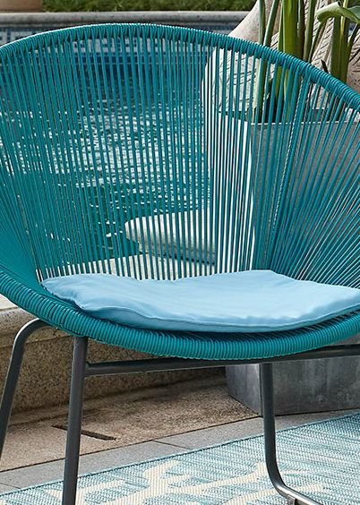 Skepparsl�v turkosa utegrupp bord med 2 stolar