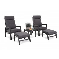 Morton Fåtöljset med bord & fotpallar (recliner) - Mörkgrå/grå Morton Fåtöljset med bord & fotpallar (recliner) - Mörkgrå/grå