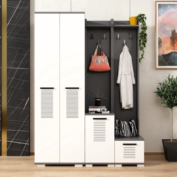 Cintre Asimo 130 x 44,6 x 183 cm - Anthracite/blanc Cintre Asimo 130 x 44,6 x 183 cm - Anthracite/blanc