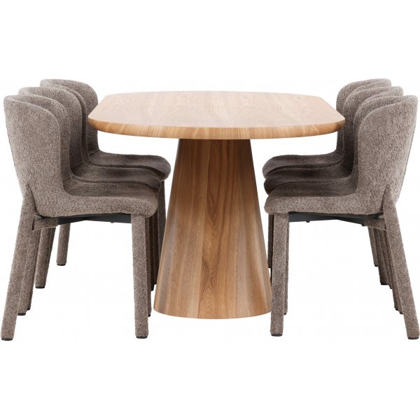 Matbord Stjärnö med 6 st Astoria stolar - Brun + 4.00 x Möbeltassar Matbord Stjärnö med 6 st Astoria stolar - Brun + 4.00 x Möbeltassar