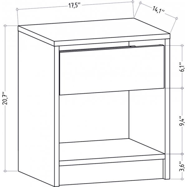 Sheridan nachtkastje - Eiken