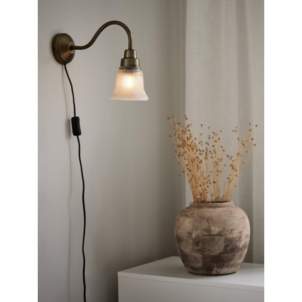 Emmi wandlamp - Antiek messing - 34 cm