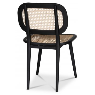 Sikns II svart stol med rotting + Mbelvrdskit fr textilier