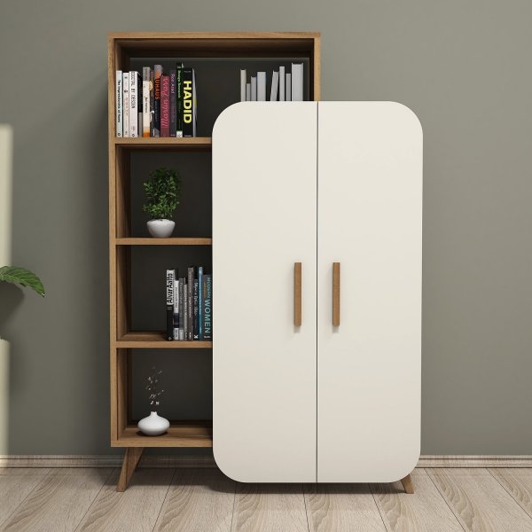 Bibliothèque Form - Noyer/crème Bibliothèque Form - Noyer/crème