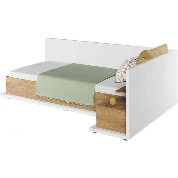 Simi bed rechts 90 x 200 cm - Wit/hickory Simi bed rechts 90 x 200 cm - Wit/hickory