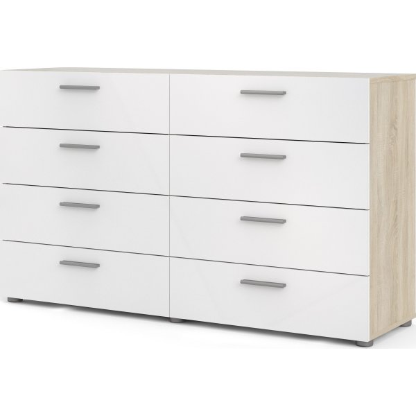 Pepe ladekast met 8 lades - Eiken/wit Pepe ladekast met 8 lades - Eiken/wit
