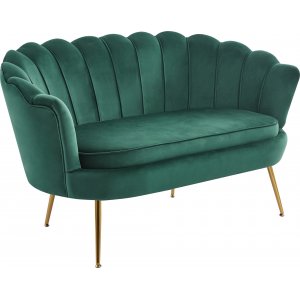 Canap Kingsley 2 places en velours - vert / laiton + Dtachant pour meubles