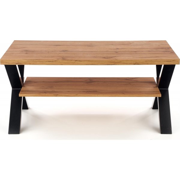 Table basse Kasady pieds croisés 120 cm - Chêne Wotan/noir Table basse Kasady pieds croisés 120 cm - Chêne Wotan/noir