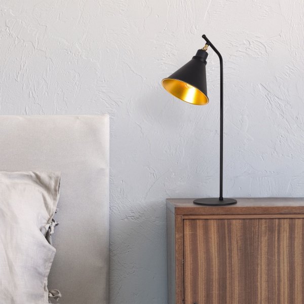 Lampe à poser Sivani 2 - Noir/or Lampe à poser Sivani 2 - Noir/or