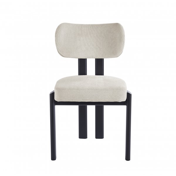 Matgrupp Crossby f�rl�ngbart bord �120-200cm i svartbetsad ek med 8st Callum matstol i beige tyg