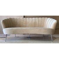 Snäckan 3-sits soffa - Beige sammet / Krom Snäckan 3-sits soffa - Beige sammet / Krom