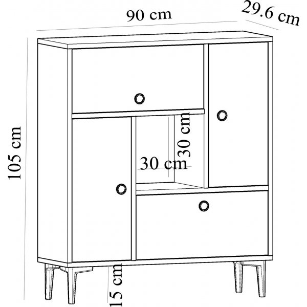 Sindy skåp - Svart/vit Sindy skåp - Svart/vit