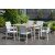 Groupe de repas Urbanite avec table  manger 160 cm et 6 chaises de salle  manger empilables - Beige