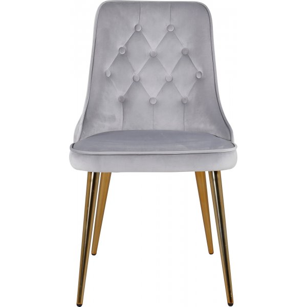 Chaise de salle à manger Alice Deluxe - Gris clair/laiton Chaise de salle à manger Alice Deluxe - Gris clair/laiton