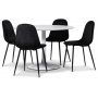 Seat matgrupp, runt matbord med 4 st Carisma sammetsstolar - Vit/Svart