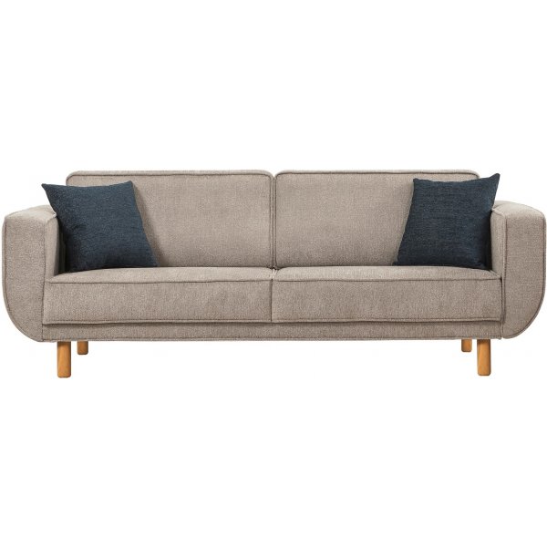 Canapé lit Berjer 3 places - Gris/chêne Canapé lit Berjer 3 places - Gris/chêne