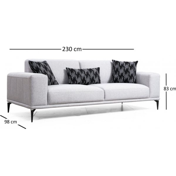 Nikea 3-sits bddsoffa - Gr