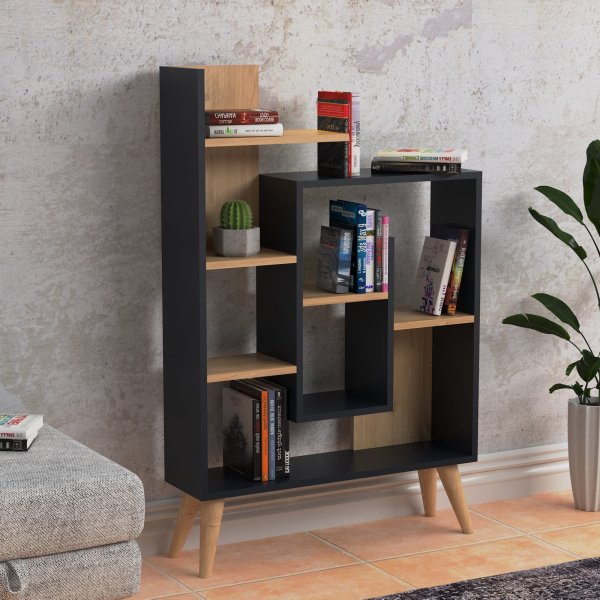 Salman bokhylla - Antracit/ek Salman bokhylla - Antracit/ek