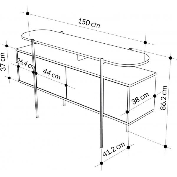 Buffet Hanley - Noir/blanc Buffet Hanley - Noir/blanc