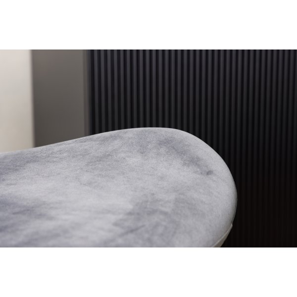 Chaise de salle  manger Lilja - Velours gris/noir