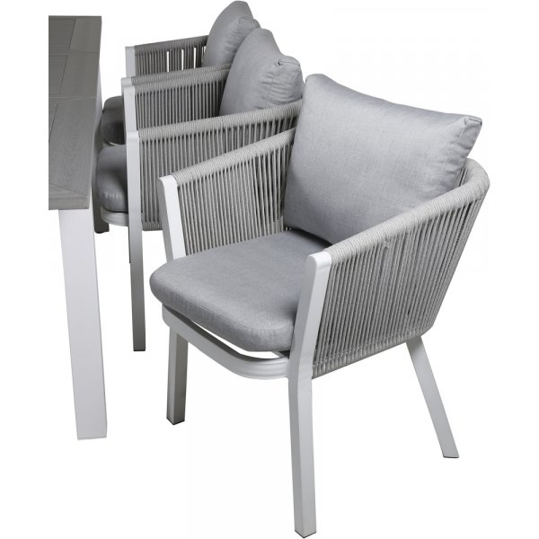 Albany utematgrupp med 6 st Virya stolar - Gr/Vit