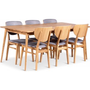 Alborg matbord 180x90 cm med 6 st Tjrn stolar