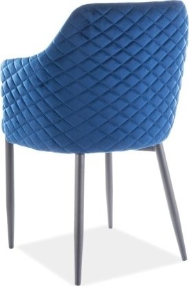 Chaise de salle  manger Haylee - Velours bleu