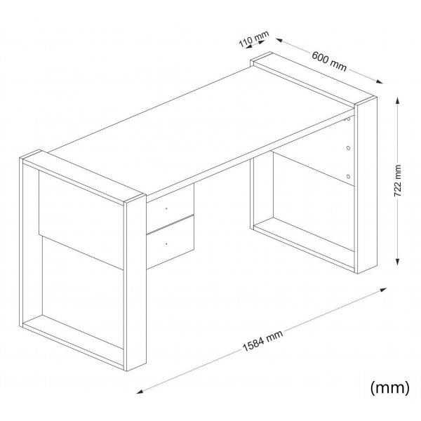 Lord skrivbord 158,4x60 cm - Vit/valnt