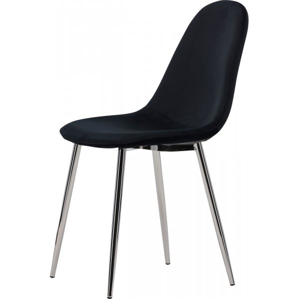 Chaise Bridge - Velours noir/chrome Chaise Bridge - Velours noir/chrome