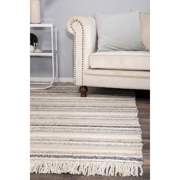 Anna ullmatta - Beige/bl ull