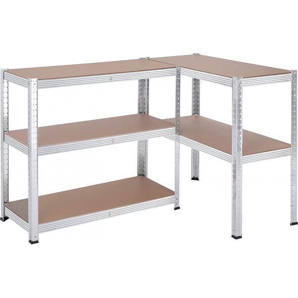 Étagère Galore 180 cm, lot de 2 - Argent/beige Étagère Galore 180 cm, lot de 2 - Argent/beige