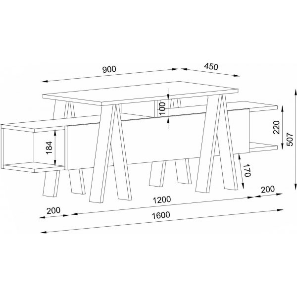 Aspero TV-bänk - Svart/antracit Aspero TV-bänk - Svart/antracit