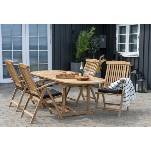 Matbord i massiv teak 90x180-240 cm - Salt