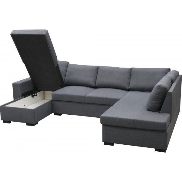 Canap canap en U 309 cm tissu gris fonc - Solna + Nettoyage textile pour meubles