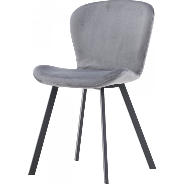Chaise de salle  manger Lilja - Velours gris/noir